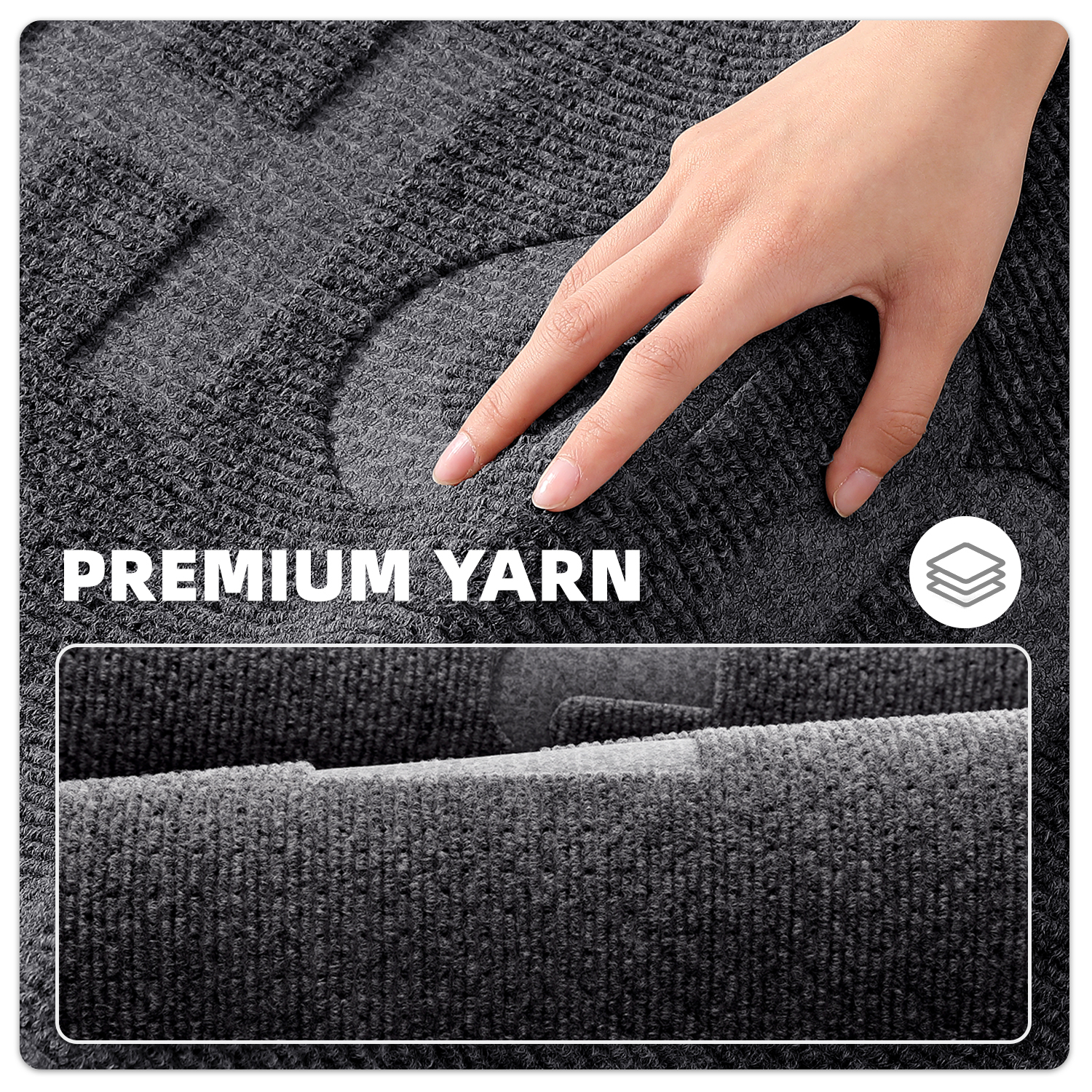 PABUBE Outdoor Mat Non Slip Heavy Duty Doormat Welcome Mats for Outside Low Profile Front Dirt Trapper Door Mat for Outdoor Decor with Rubber Backing