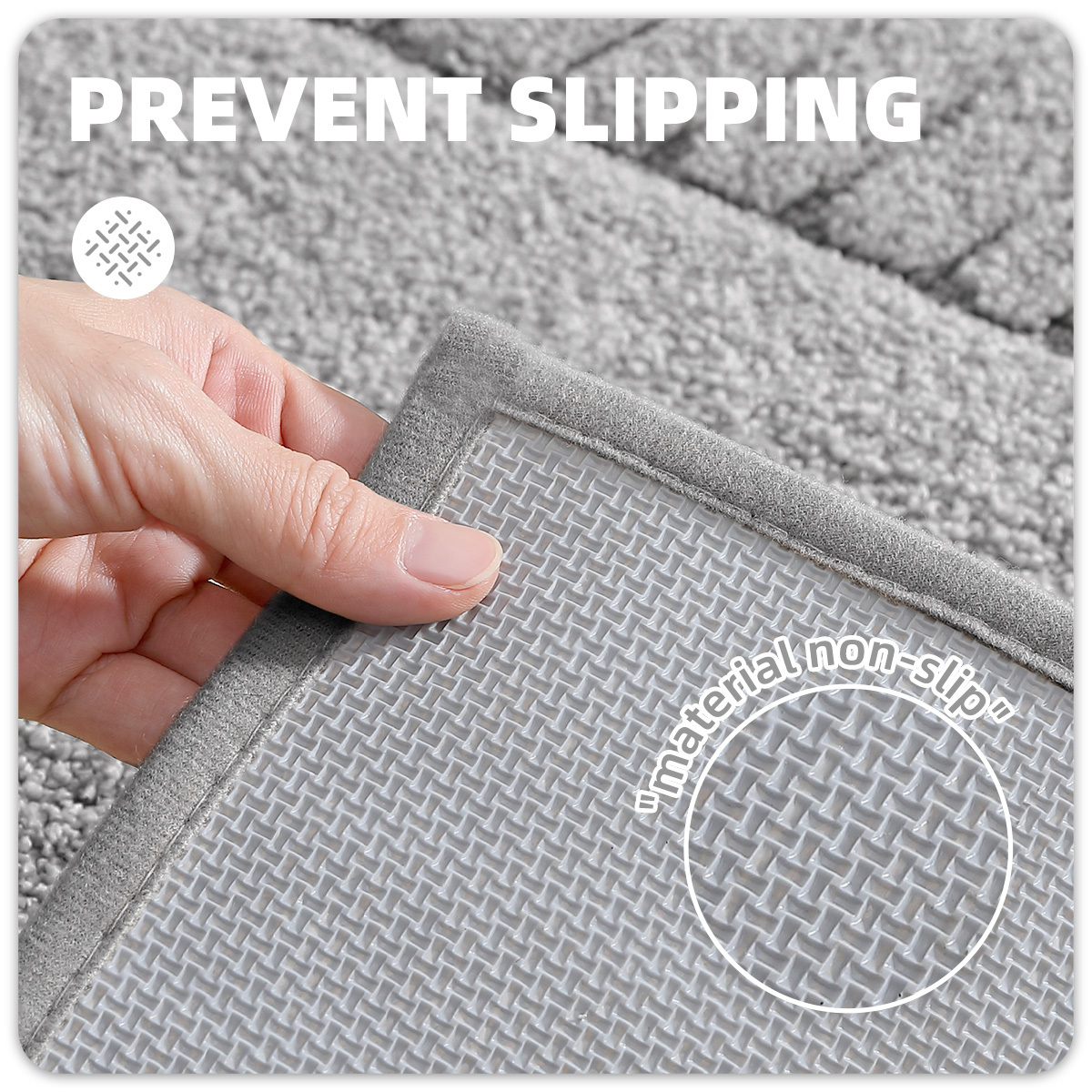 PABUBE Bathroom Rugs, Absorbent Bath Mats Rugs for Bathroom Floor Non Slip Non Skid, Soft Shag Microfiber Machine Washable Shower Bath Mat for Bathroom Decor