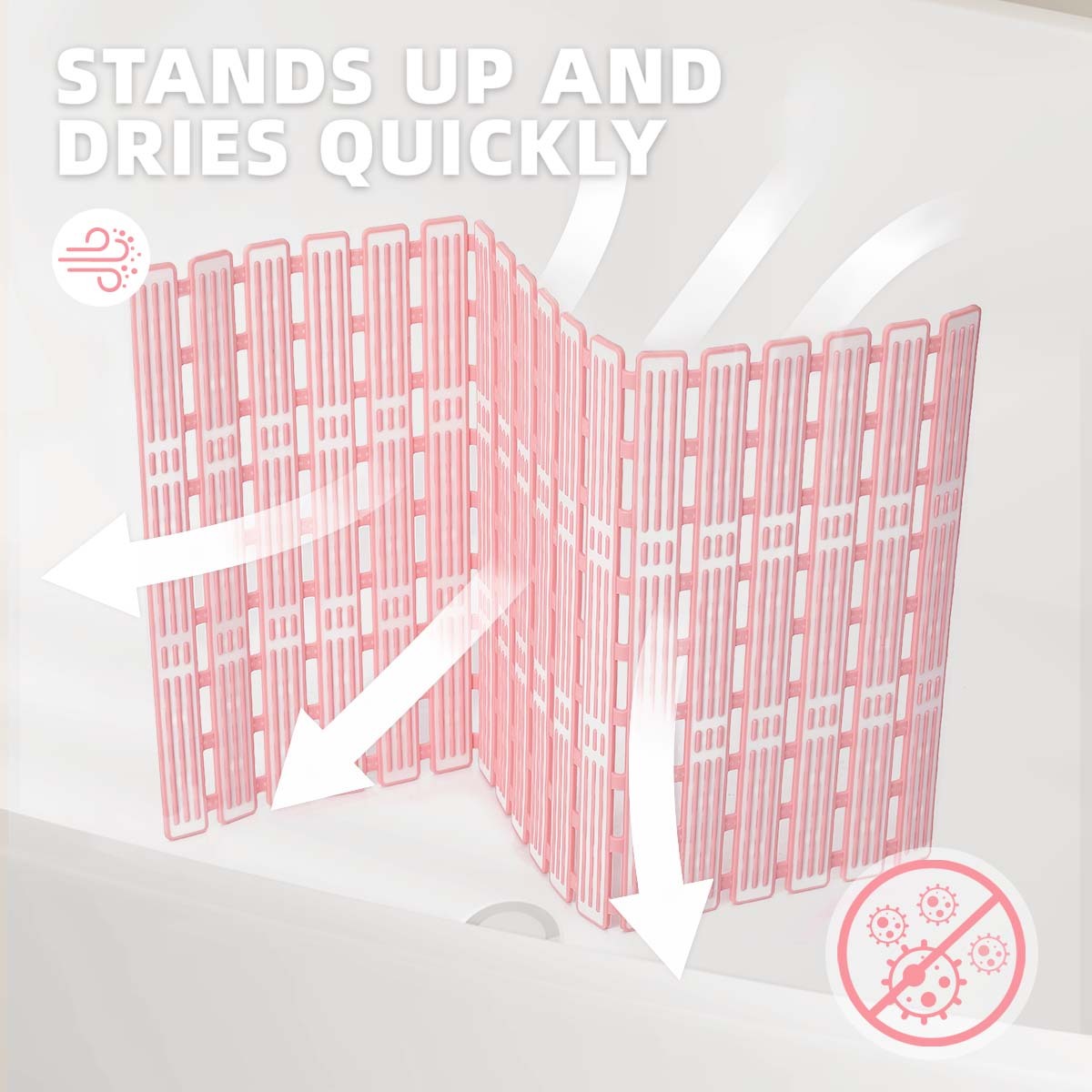 OEAKAY Shower Mat for Bathtub Bath Mat for Tub 16"x 35" Non-Slip Bathtub Mat Machine Washable Tub Mat, White