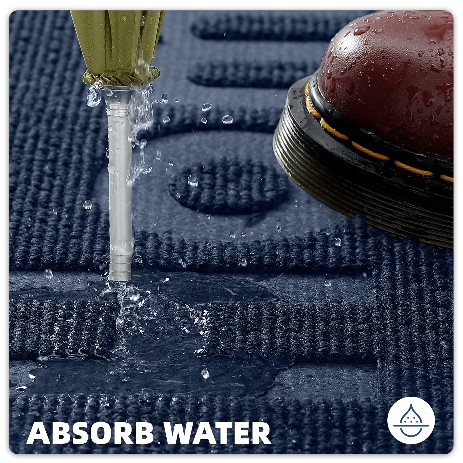 PABUBE Outdoor Mat Non Slip Heavy Duty Doormat Welcome Mats for Outside Low Profile Front Dirt Trapper Door Mat for Outdoor Decor with Rubber Backing