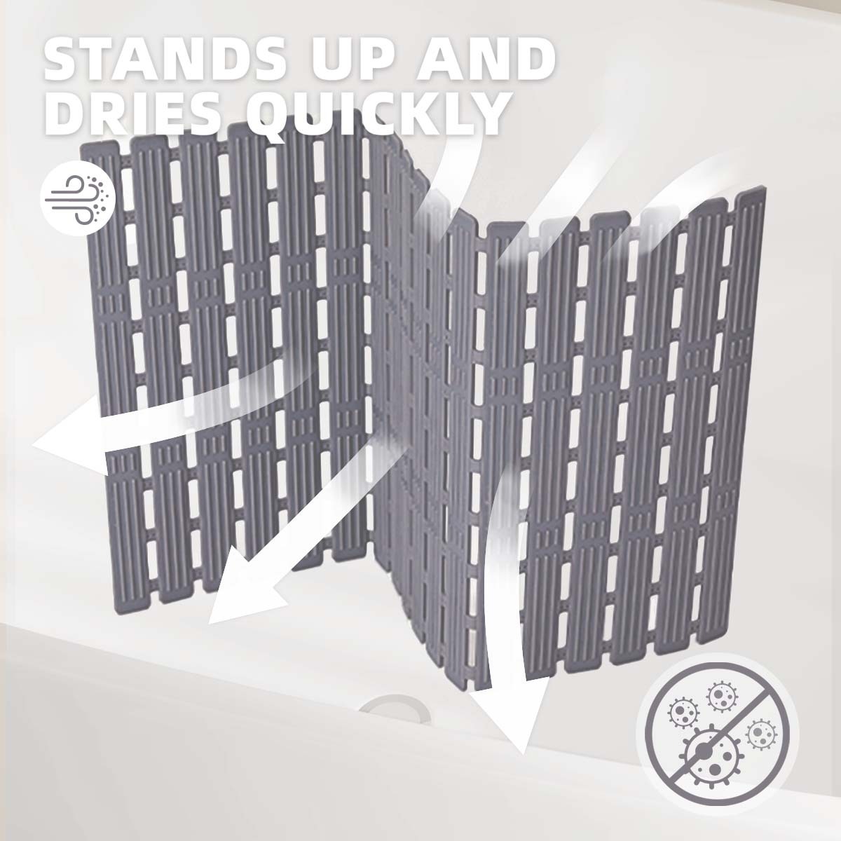 OEAKAY Shower Mat for Bathtub Bath Mat for Tub 16"x 35" Non-Slip Bathtub Mat Machine Washable Tub Mat, White