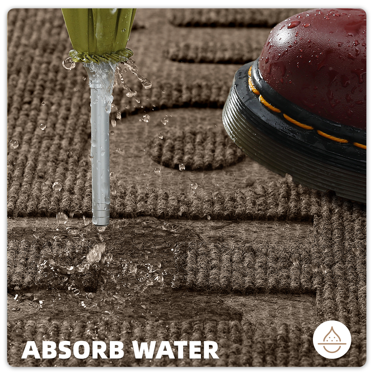 PABUBE Outdoor Mat Non Slip Heavy Duty Doormat Welcome Mats for Outside Low Profile Front Dirt Trapper Door Mat for Outdoor Decor with Rubber Backing