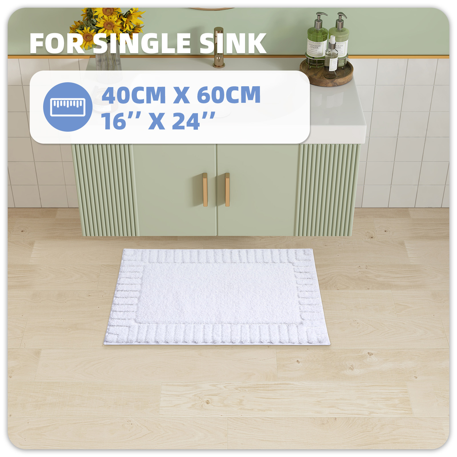 PABUBE Bathroom Rugs, Absorbent Bath Mats Rugs for Bathroom Floor Non Slip Non Skid, Soft Shag Microfiber Machine Washable Shower Bath Mat for Bathroom Decor