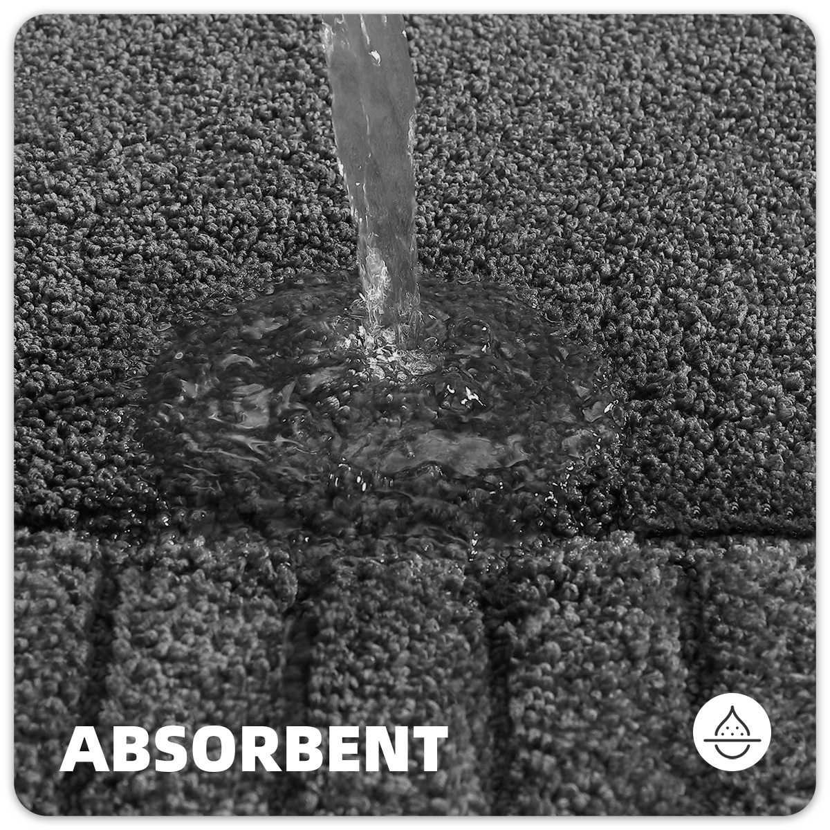 PABUBE Bathroom Rugs, Absorbent Bath Mats Rugs for Bathroom Floor Non Slip Non Skid, Soft Shag Microfiber Machine Washable Shower Bath Mat for Bathroom Decor