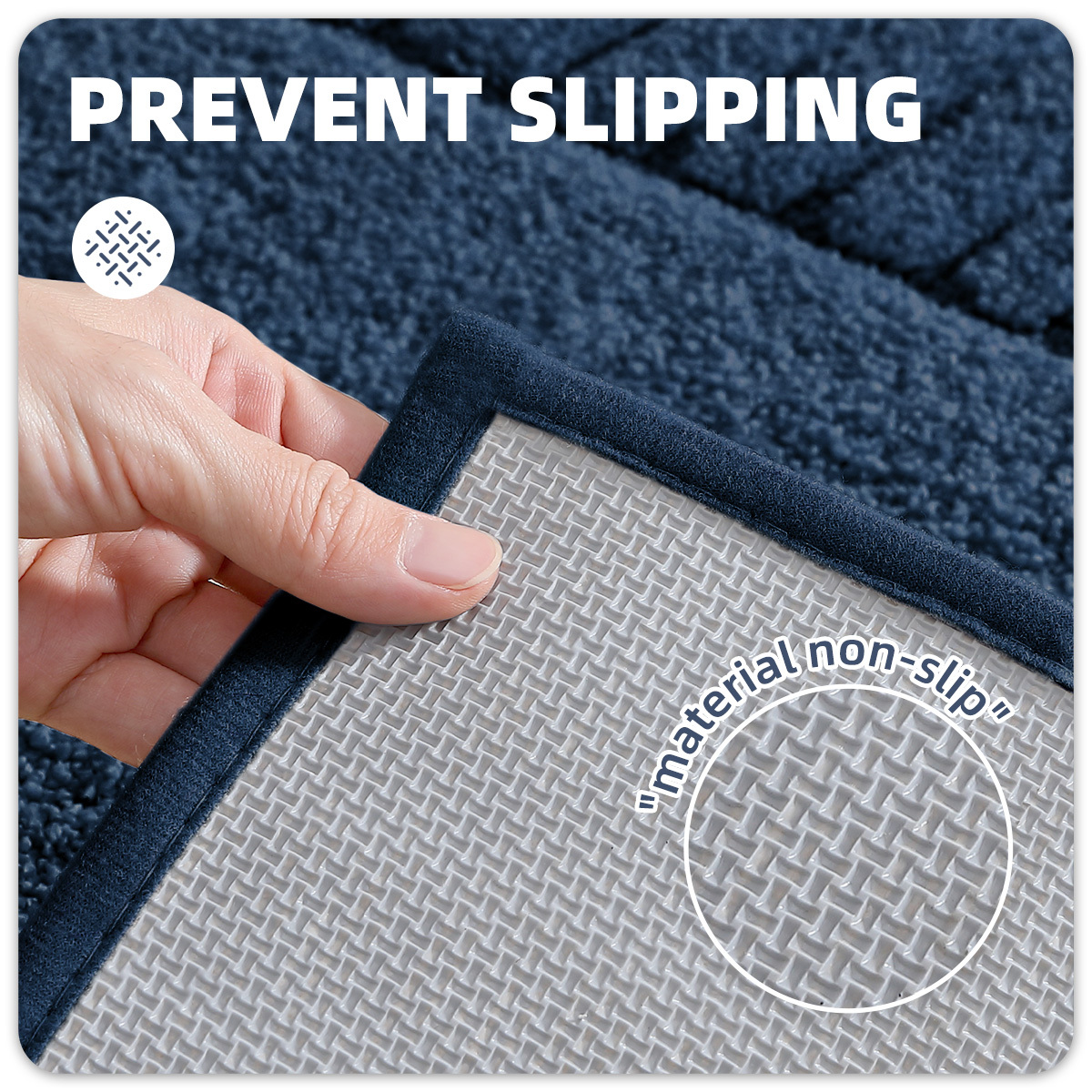 PABUBE Bathroom Rugs, Absorbent Bath Mats Rugs for Bathroom Floor Non Slip Non Skid, Soft Shag Microfiber Machine Washable Shower Bath Mat for Bathroom Decor