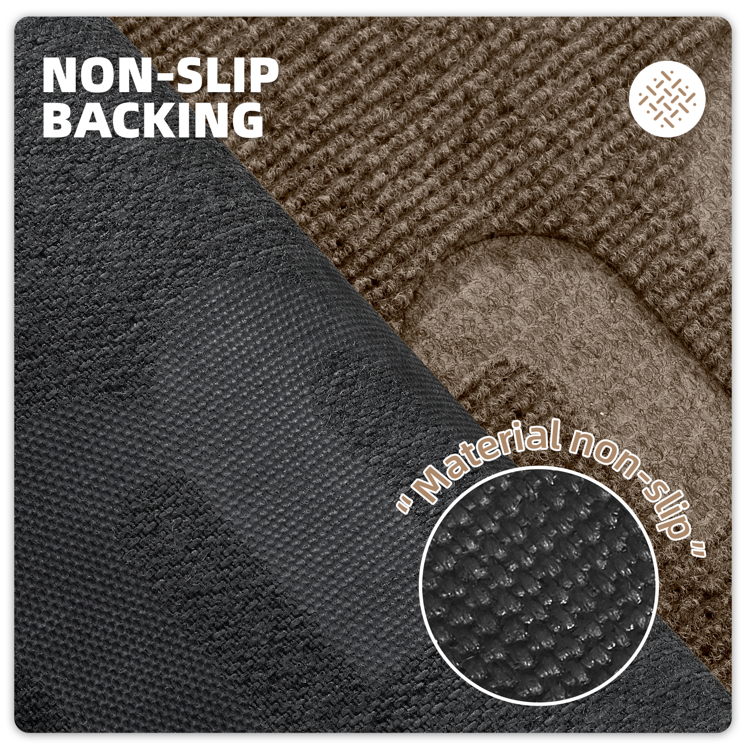 PABUBE Outdoor Mat Non Slip Heavy Duty Doormat Welcome Mats for Outside Low Profile Front Dirt Trapper Door Mat for Outdoor Decor with Rubber Backing