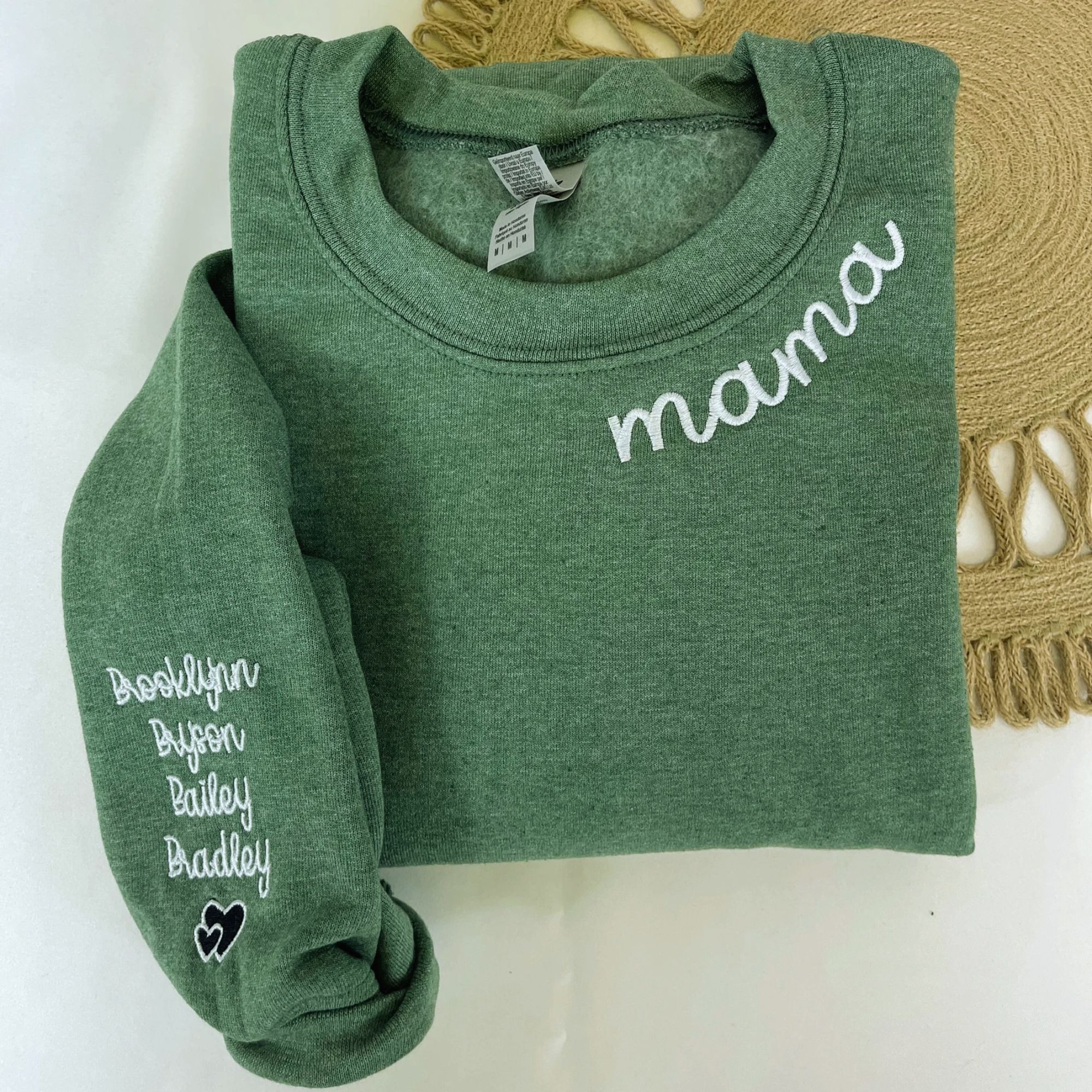 Custom Mama With Kids Names Embroidered Sweatshirt, Gifts For Her, Gift for Mom