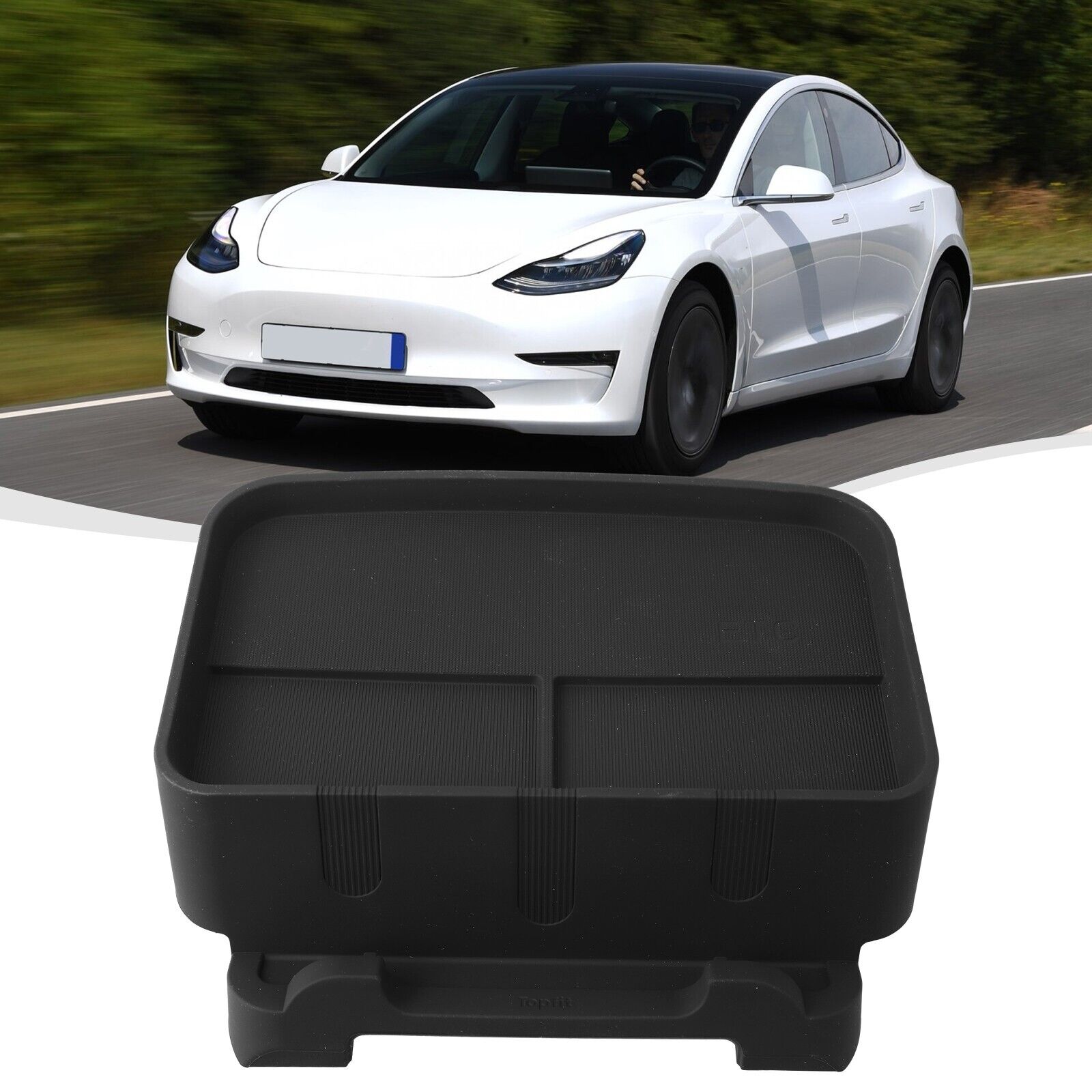 TaddonDashboard Organizer Tray for Tesla Model 3/Y – Phone Holder Included
