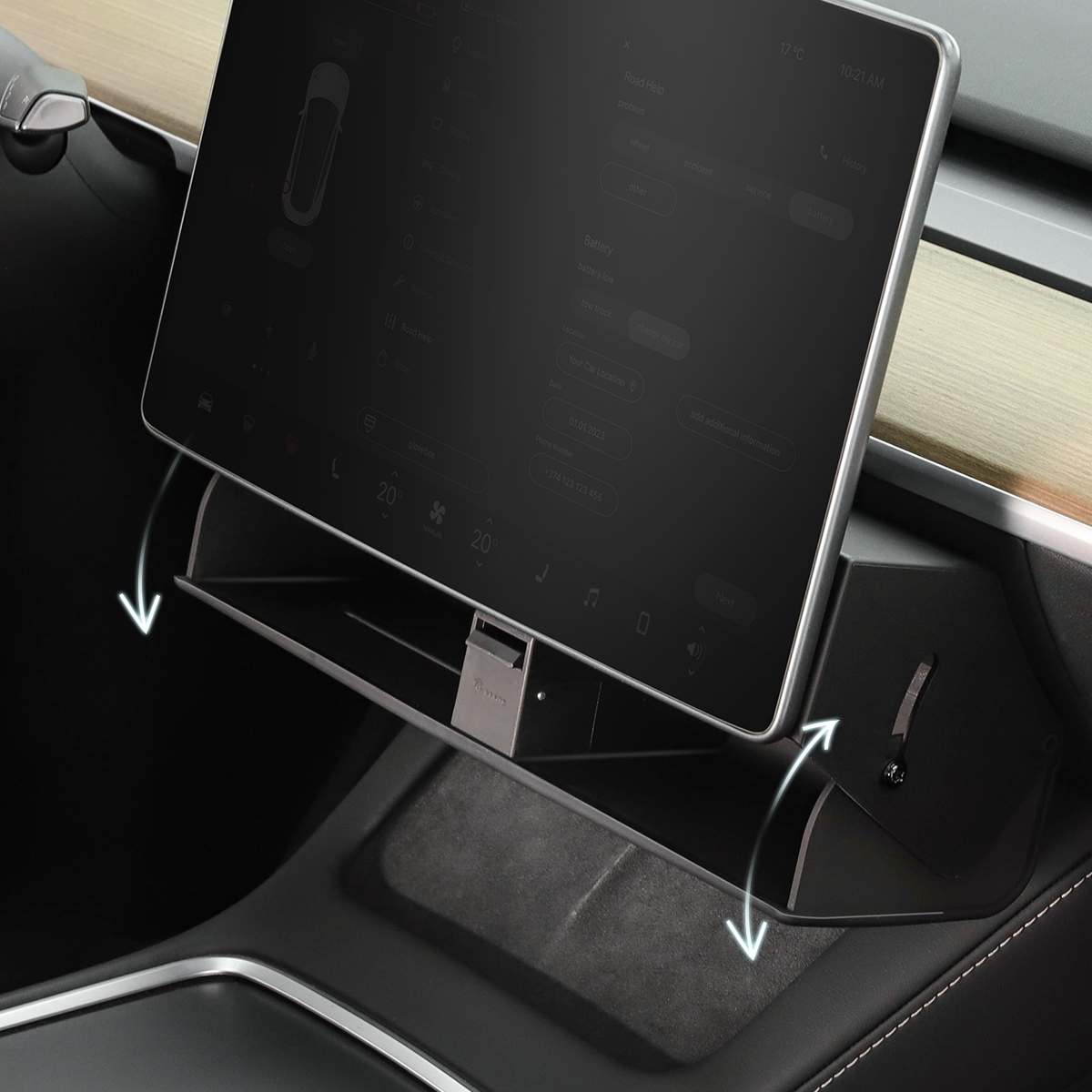 TaddonHidden Magnetic (Under Screen) Storage Box for Tesla Model 3 & Model Y