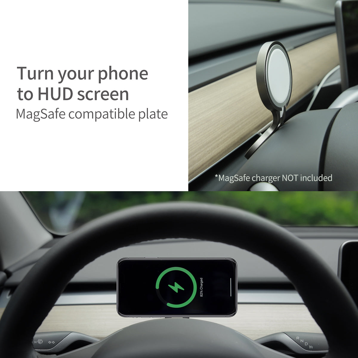 TaddonSteering Wheel HUD Magsafe Charger Mount (Charger Not Included)