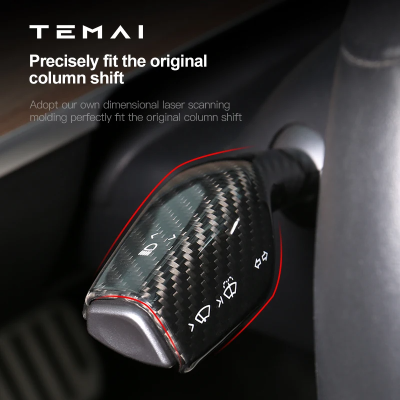TaddonReal Carbon Fiber Stalk Cover for Tesla Model 3 & Y