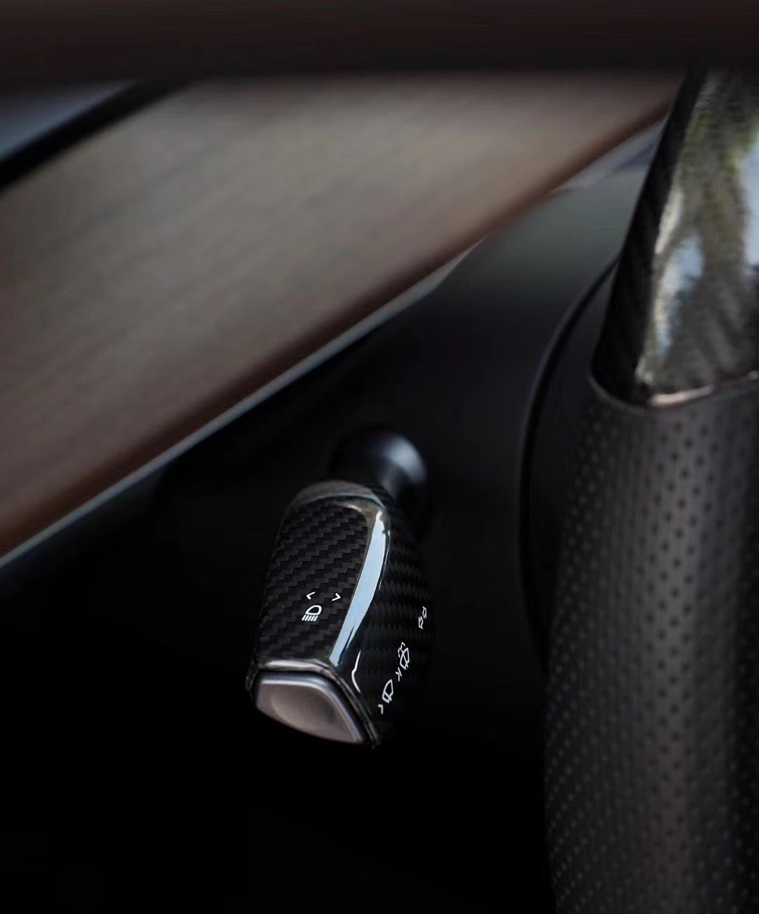 TaddonReal Carbon Fiber Stalk Cover for Tesla Model 3 & Y