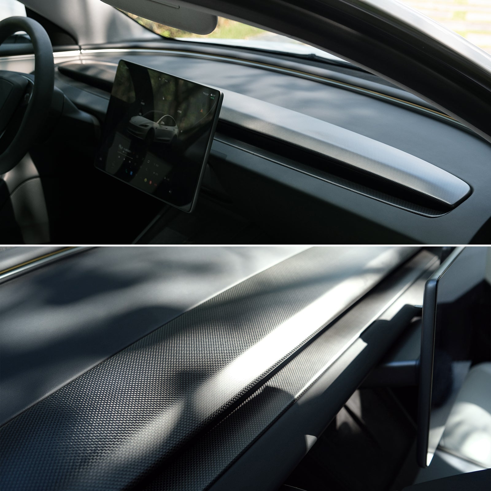 TaddonReal Carbon Fiber Dashboard for Model 3 Highland