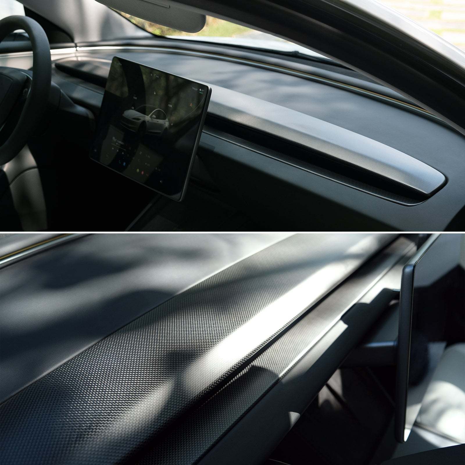 TaddonReal Carbon Fiber Dashboard for Model 3 Highland