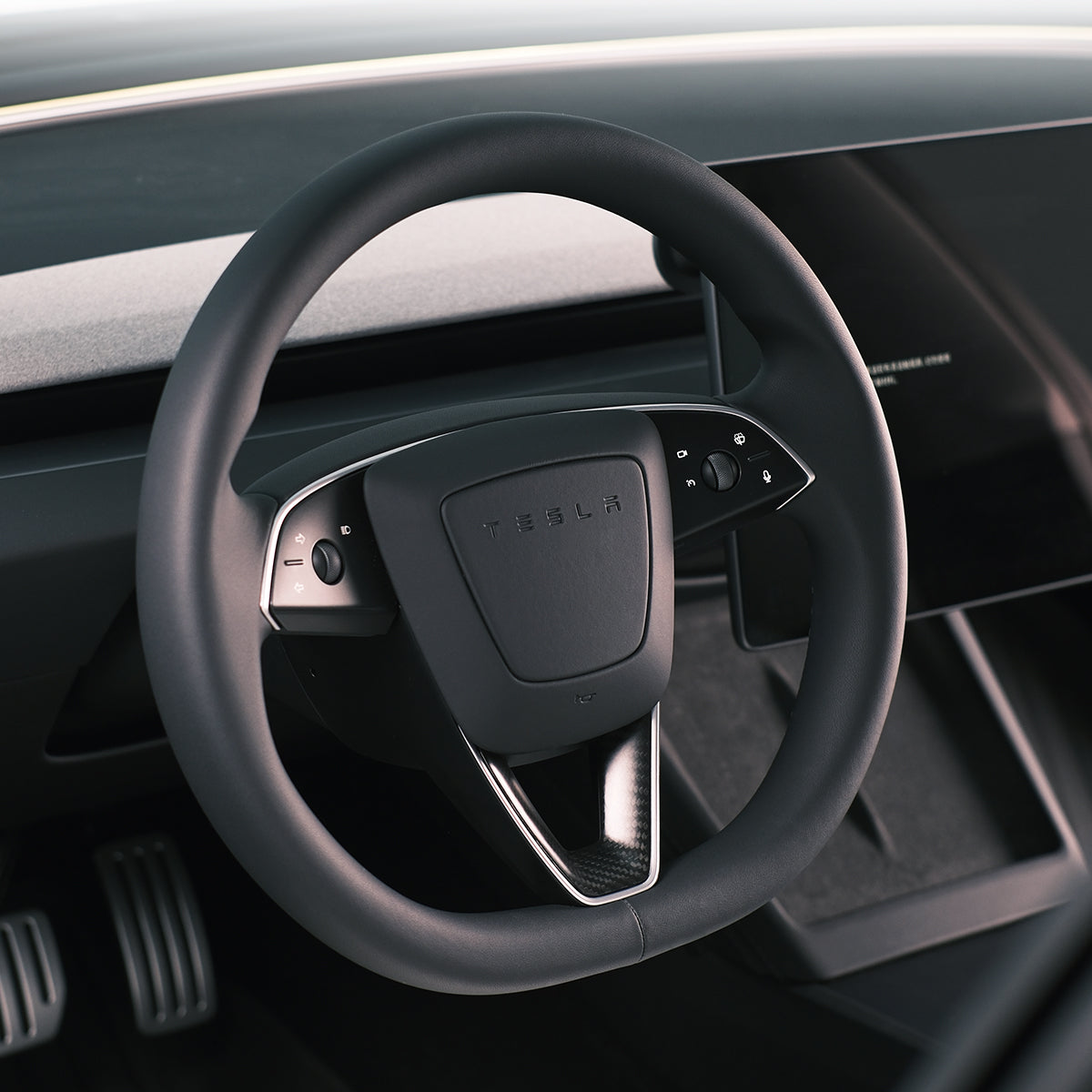 TaddonReal Carbon Fiber Steering Wheel Cover for Model 3 Highland