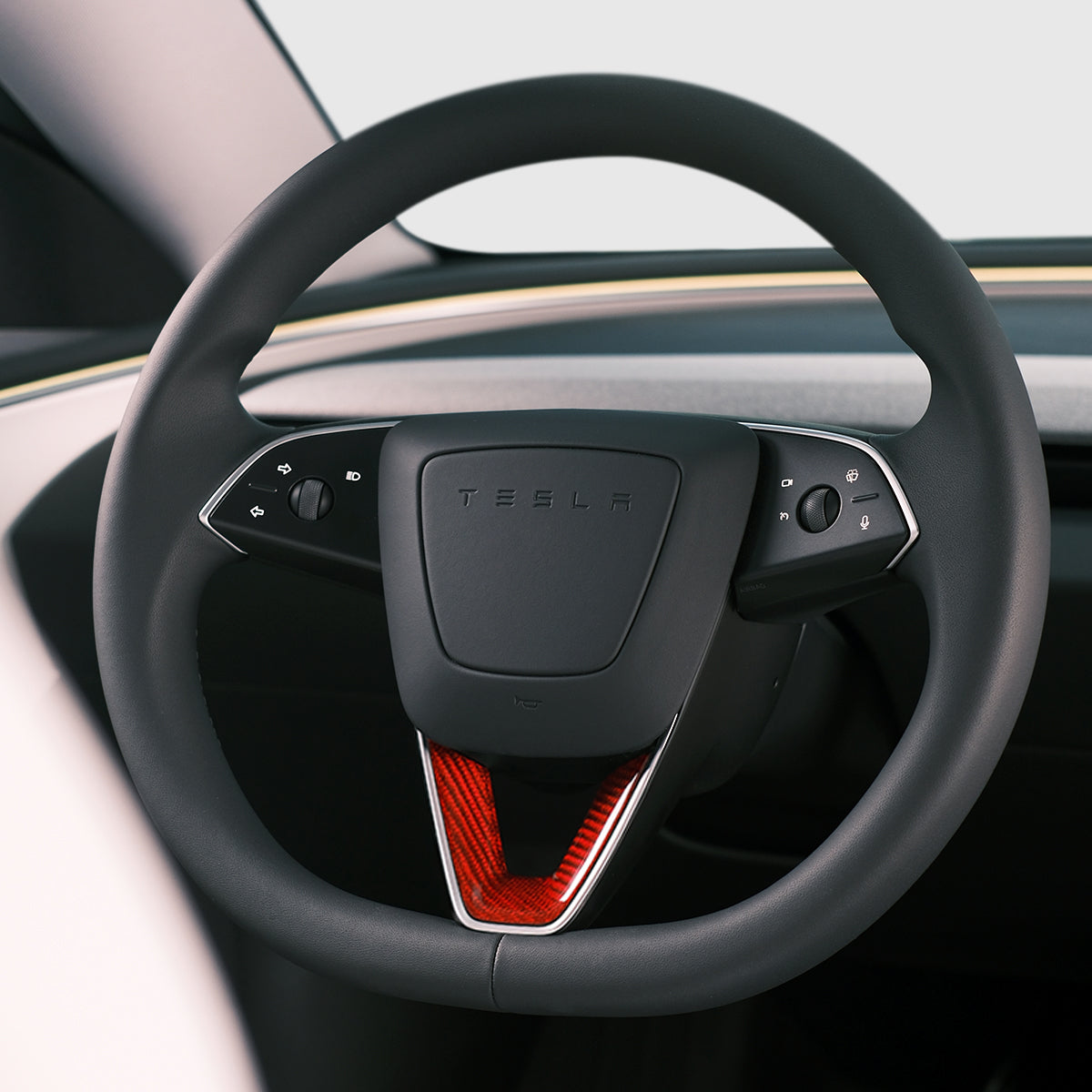 TaddonReal Carbon Fiber Steering Wheel Cover for Model 3 Highland