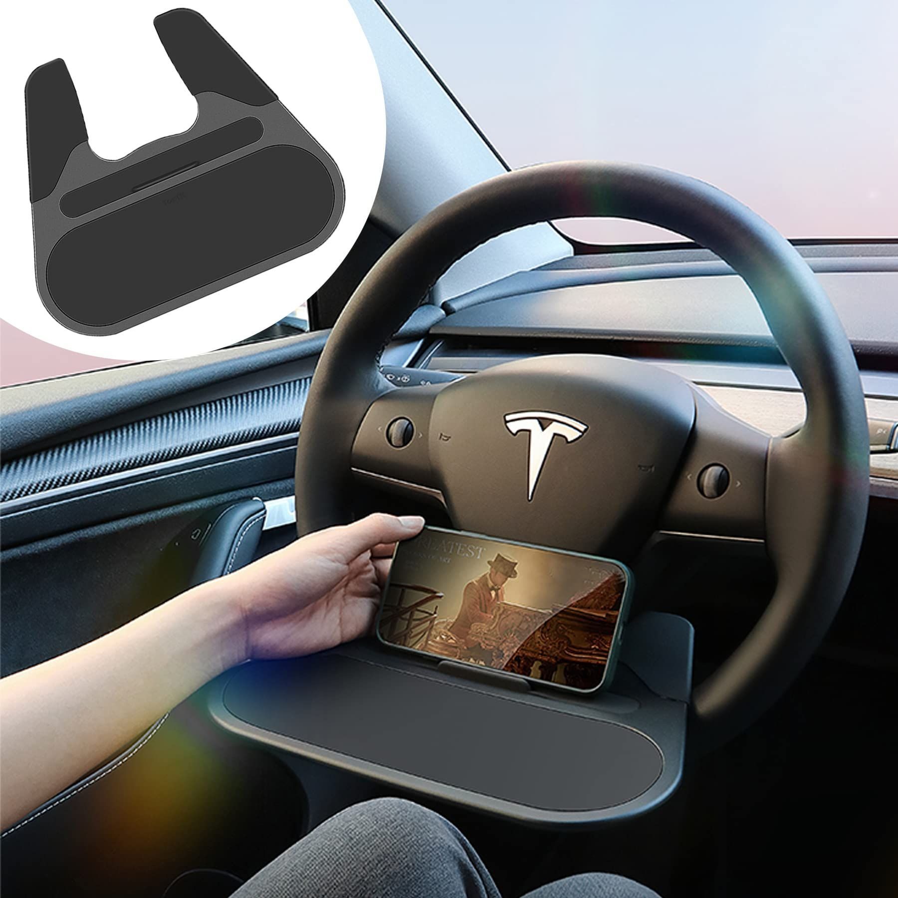 TaddonMakeup & Work Steering Wheel Tray for Tesla Model 3/Y
