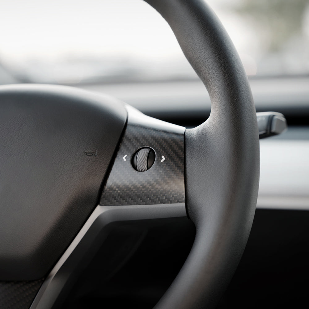 TaddonReal Carbon Fiber Steering Wheel Cover for Model 3/Y