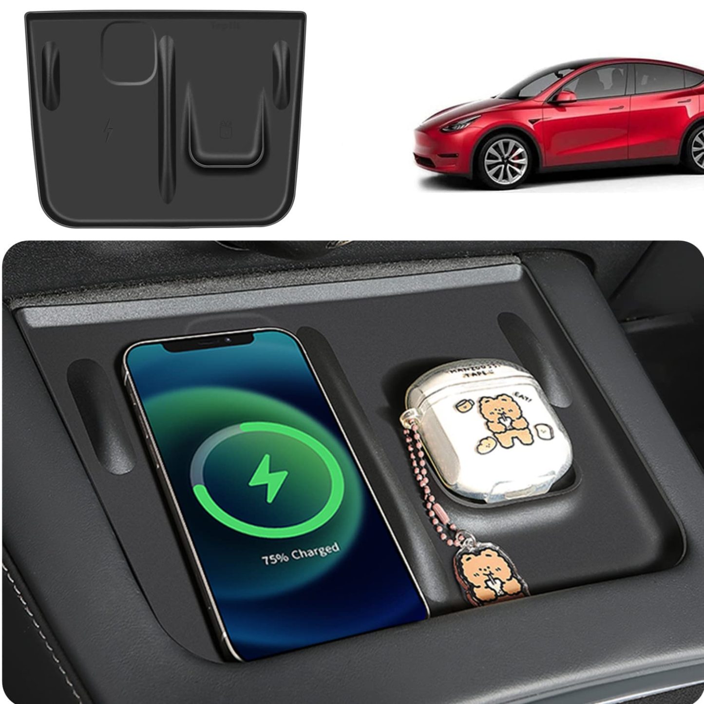 TaddonSilicone Anti-Slip Wireless Charging Mat for Tesla Model 3/Y