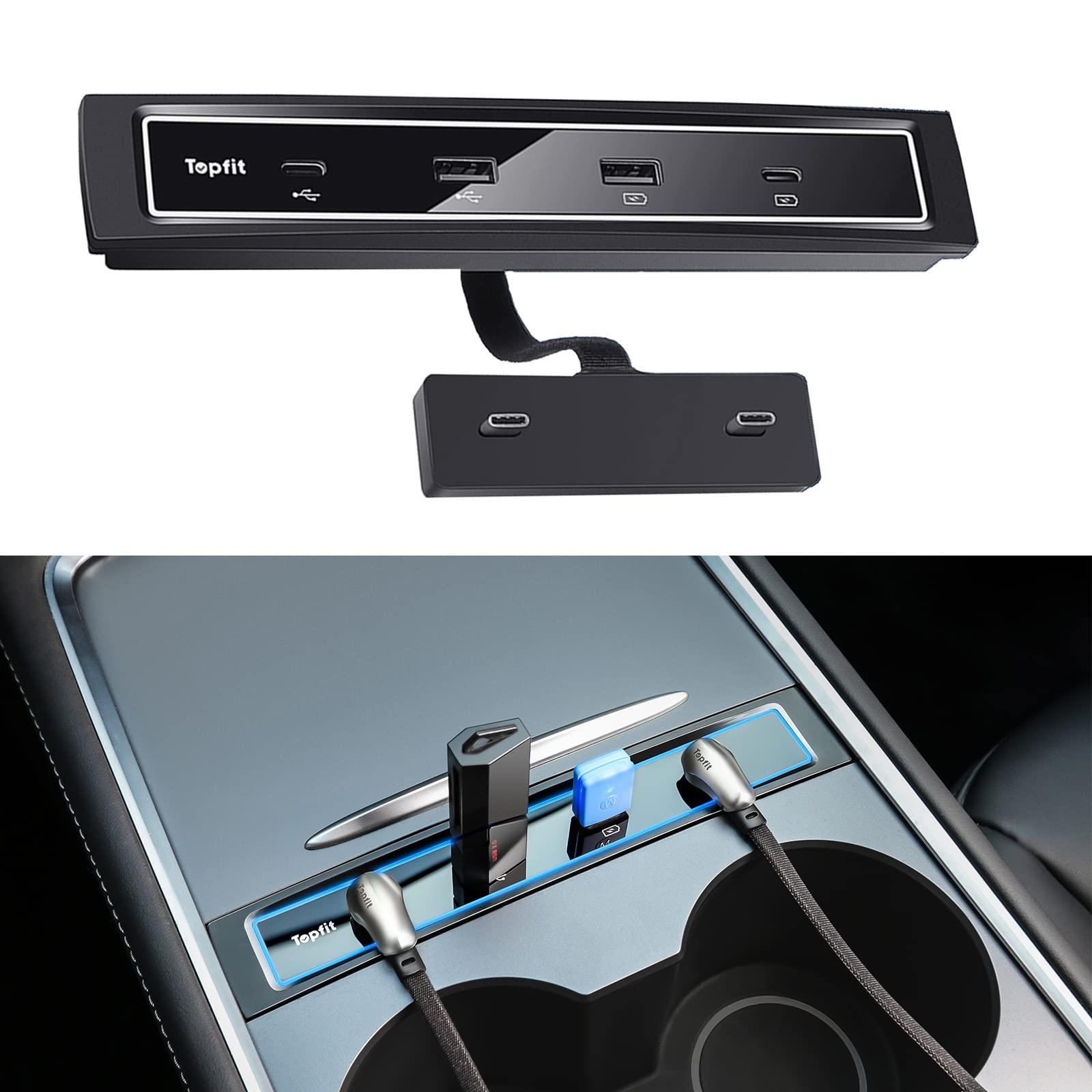 TaddonUSB LED Hub Docking Station for Tesla Model 3/Y – Smart Sensor Center Console