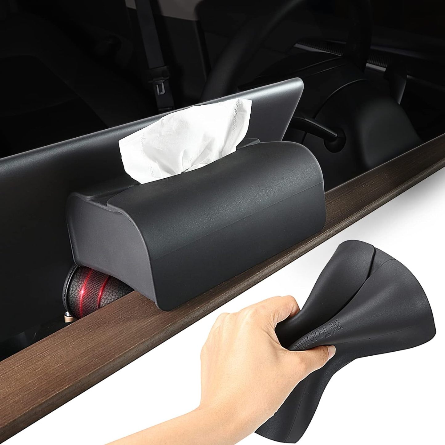 TaddonSilicone Tissue Holder for Tesla – Center Console Organizer