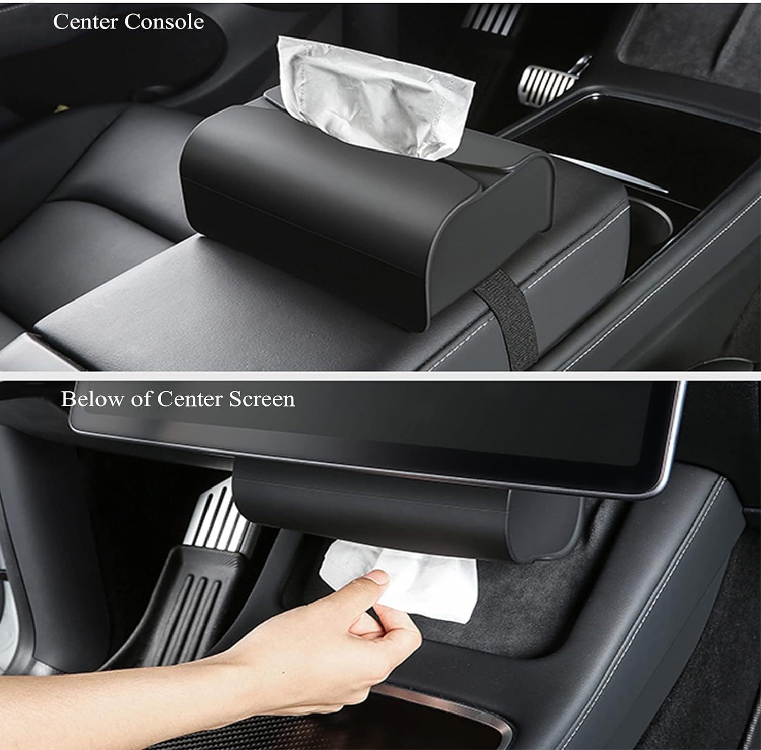 TaddonSilicone Tissue Holder for Tesla – Center Console Organizer