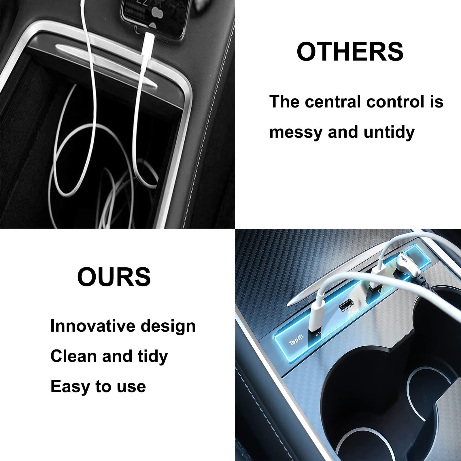 TaddonUSB LED Hub Docking Station for Tesla Model 3/Y – Smart Sensor Center Console