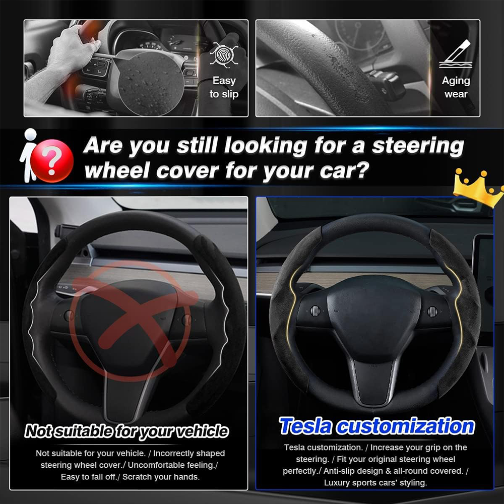 TaddonSteering Wheel Cover for Tesla Model 3/Y Highland