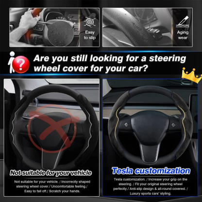 TaddonSteering Wheel Cover for Tesla Model 3/Y Highland