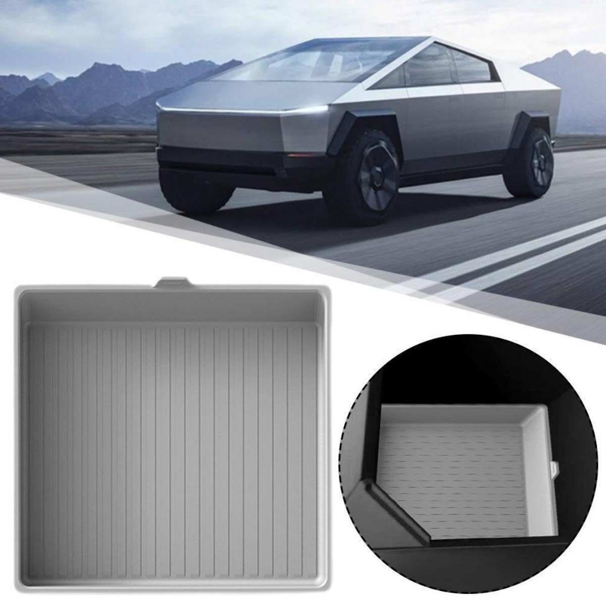 TaddonArmrest Box Silicone Mat for Tesla Cybertruck