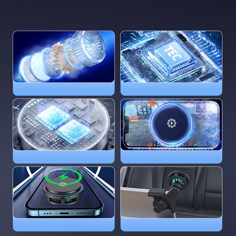 TaddonMagnetic Cooling Wireless Charging Car Phone Holder for Tesla