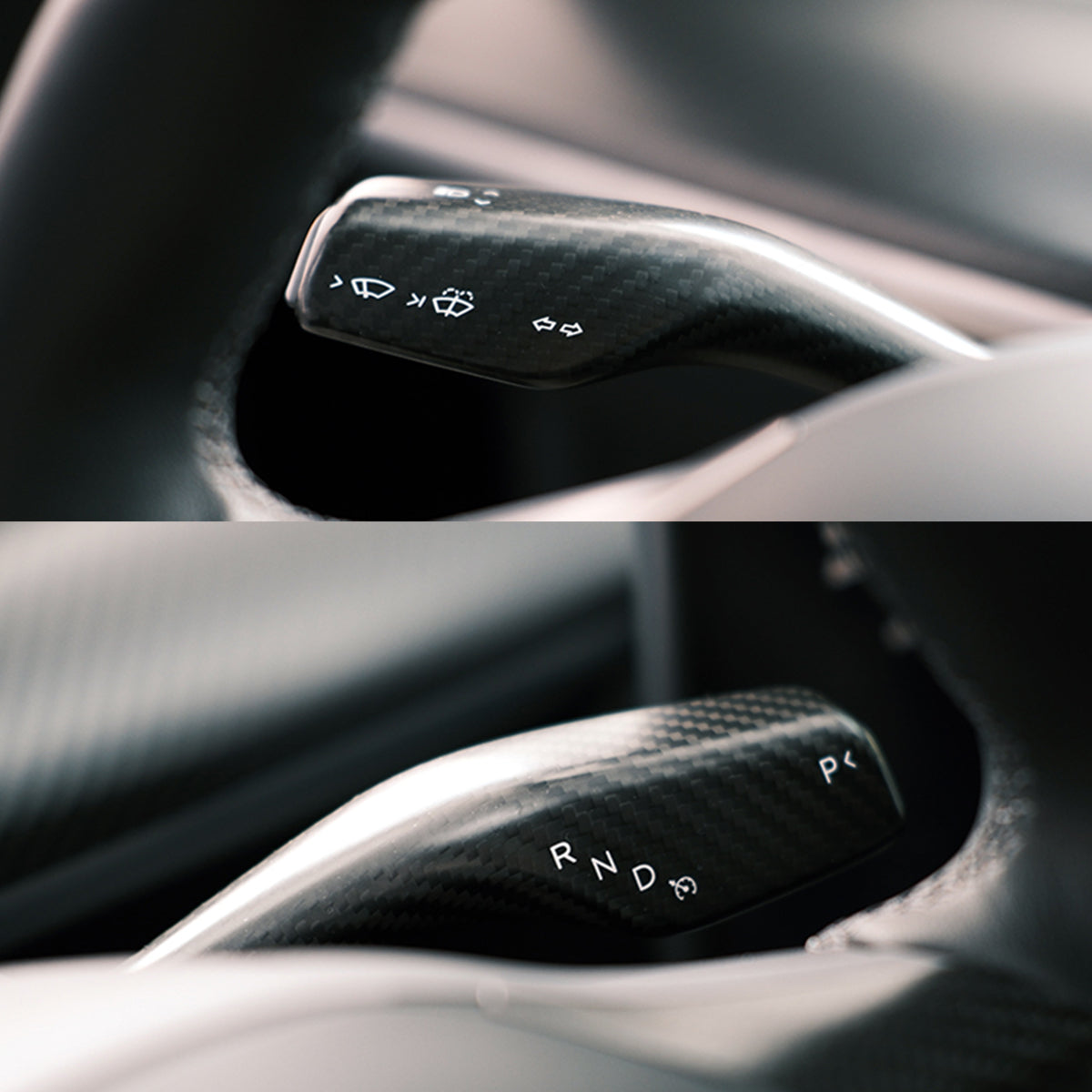 TaddonReal Carbon Fiber Stalk Cover for Tesla Model 3 & Y