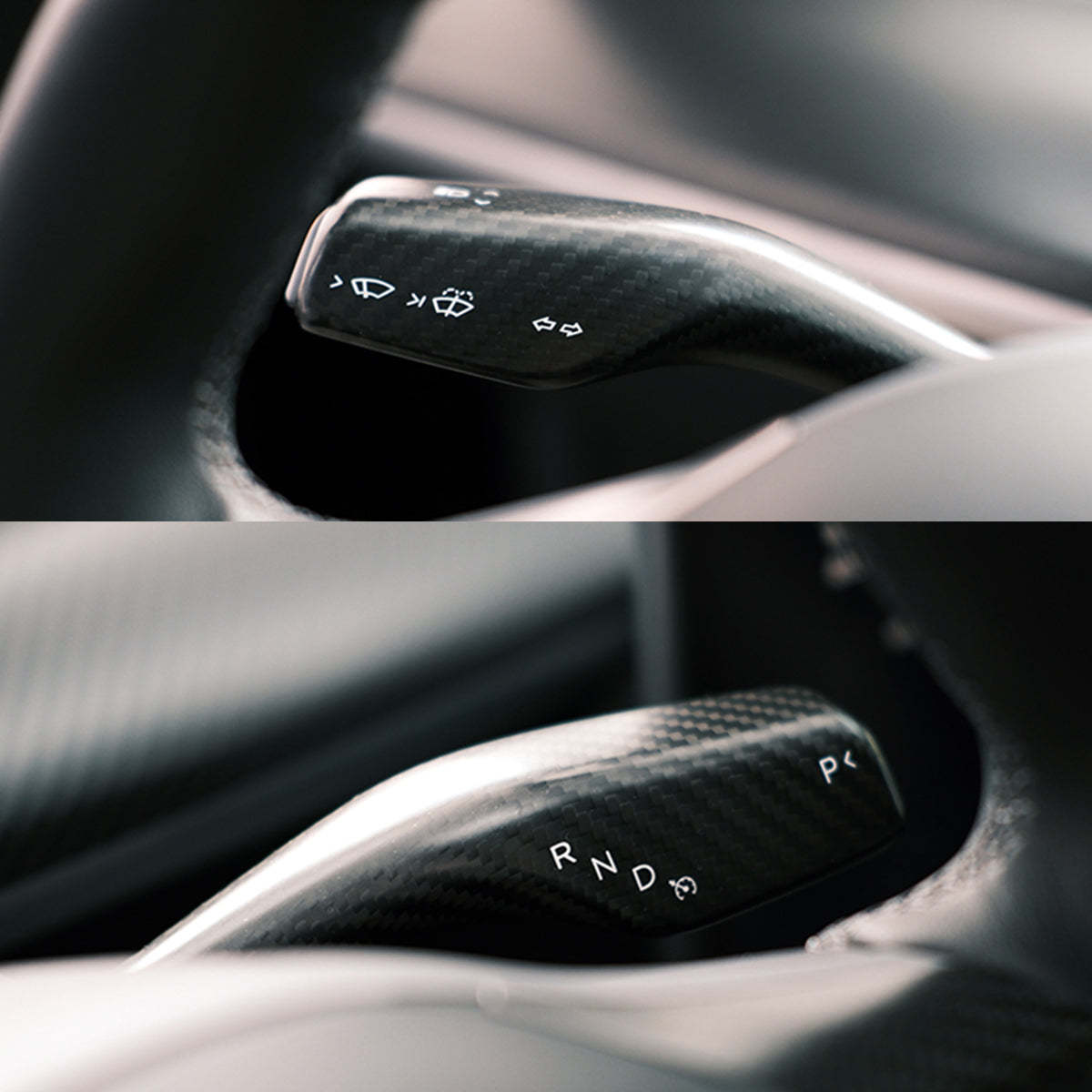 TaddonReal Carbon Fiber Stalk Cover for Tesla Model 3 & Y