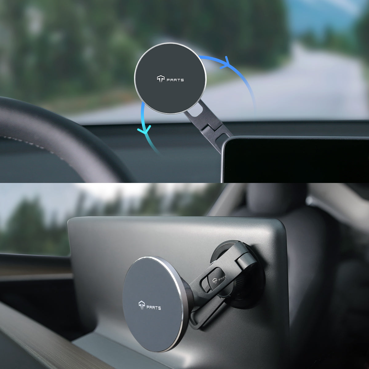 TaddonFoldable Magnetic Wireless Charging (Qi & MagSafe) Cellphone Mount for Tesla