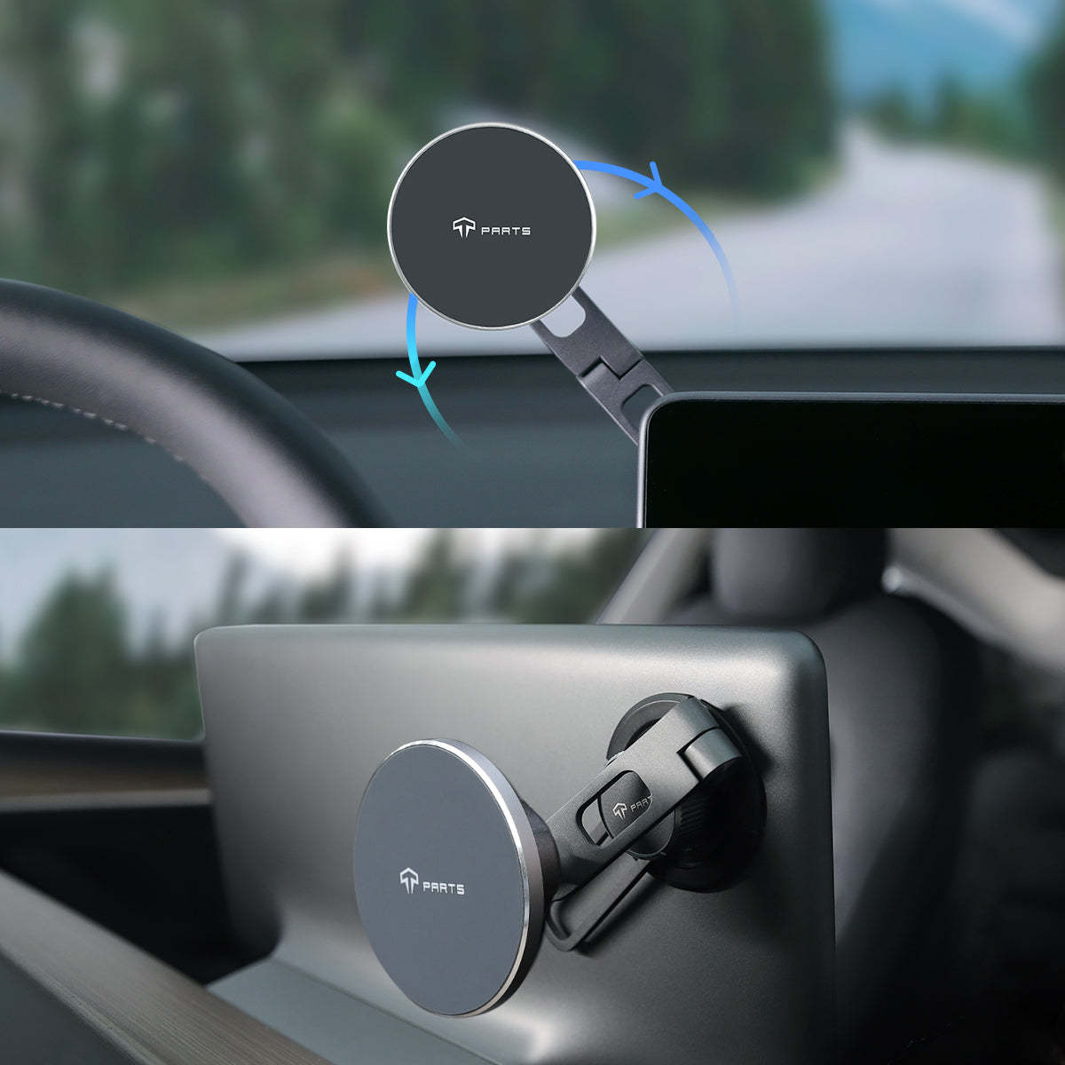 TaddonFoldable Magnetic Wireless Charging (Qi & MagSafe) Cellphone Mount for Tesla