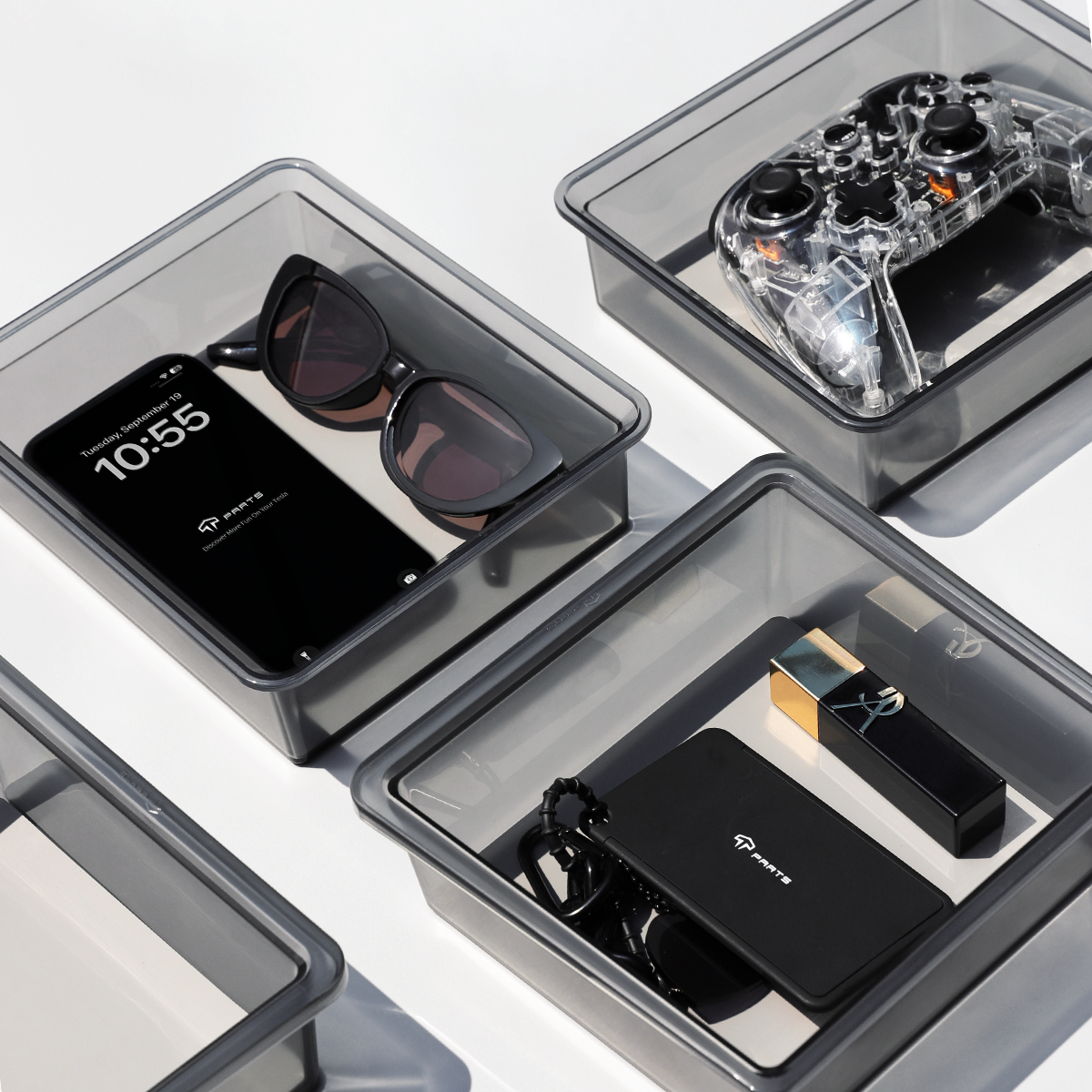 TaddonArmrest Clear Storage Box/Gen 2.0 Console Clear Storage Drawer for Tesla Model Y & Model 3