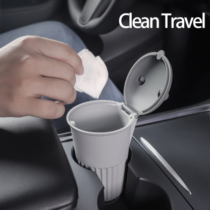 TaddonCompact Silicone Car Trash Bin for Tesla Model 3/Y/S/X-Cartoon Design