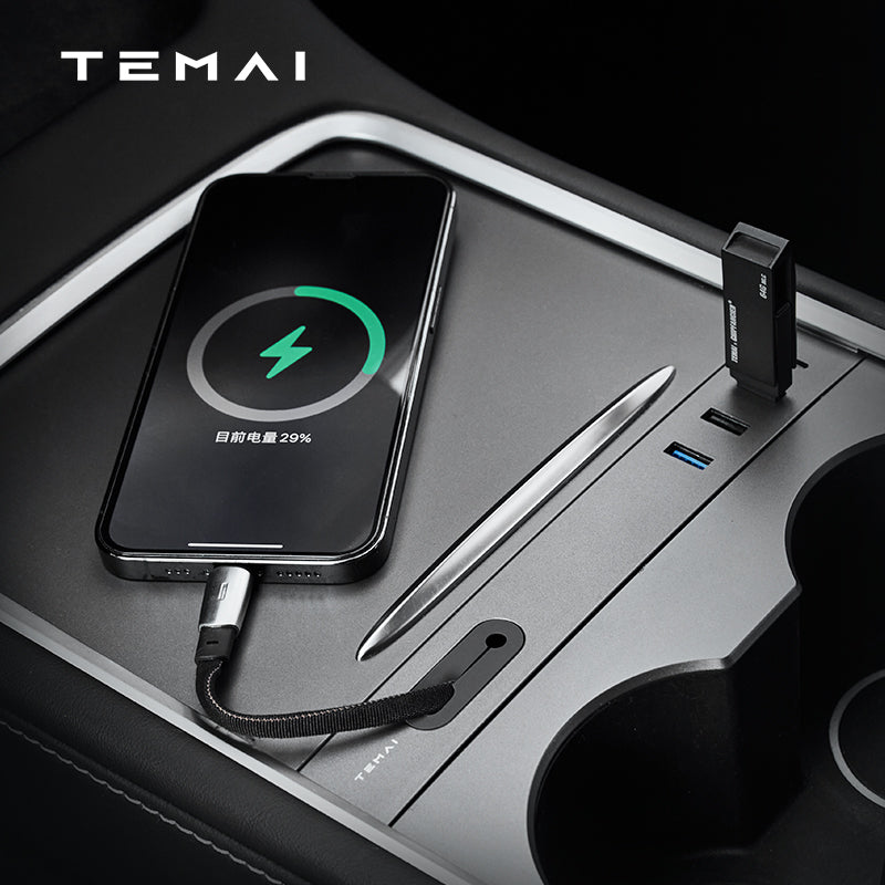 Taddon4-Port Adapter for Tesla Model 3/Y – Central Console Charging Hub