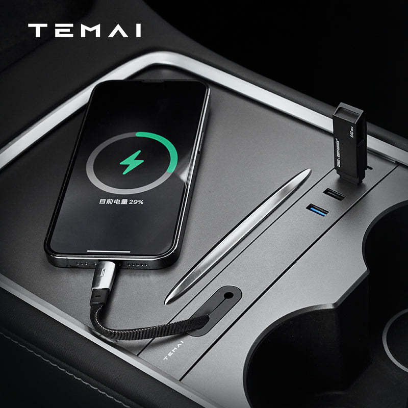 Taddon4-Port Adapter for Tesla Model 3/Y – Central Console Charging Hub