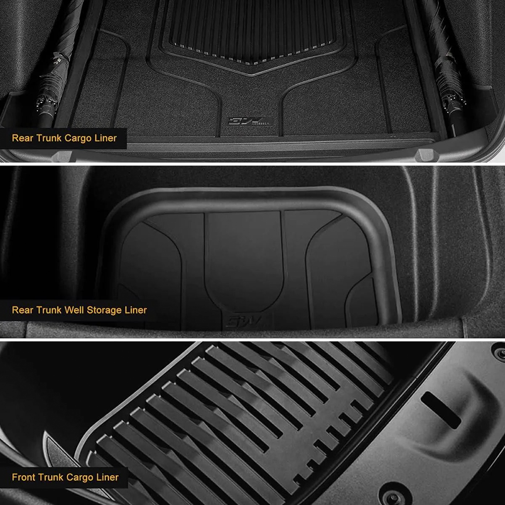 TaddonCustom Floor Mats / Trunk Mats TPE Material & All-Weather Protection for Tesla Model 3 Highland 2024