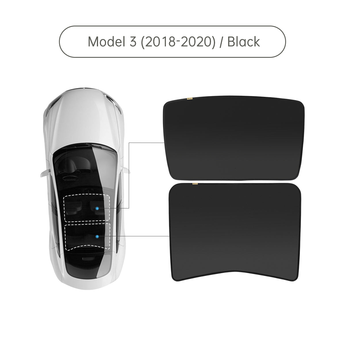 TaddonGlass Roof Sunshade for Tesla Model 3 & Model Y