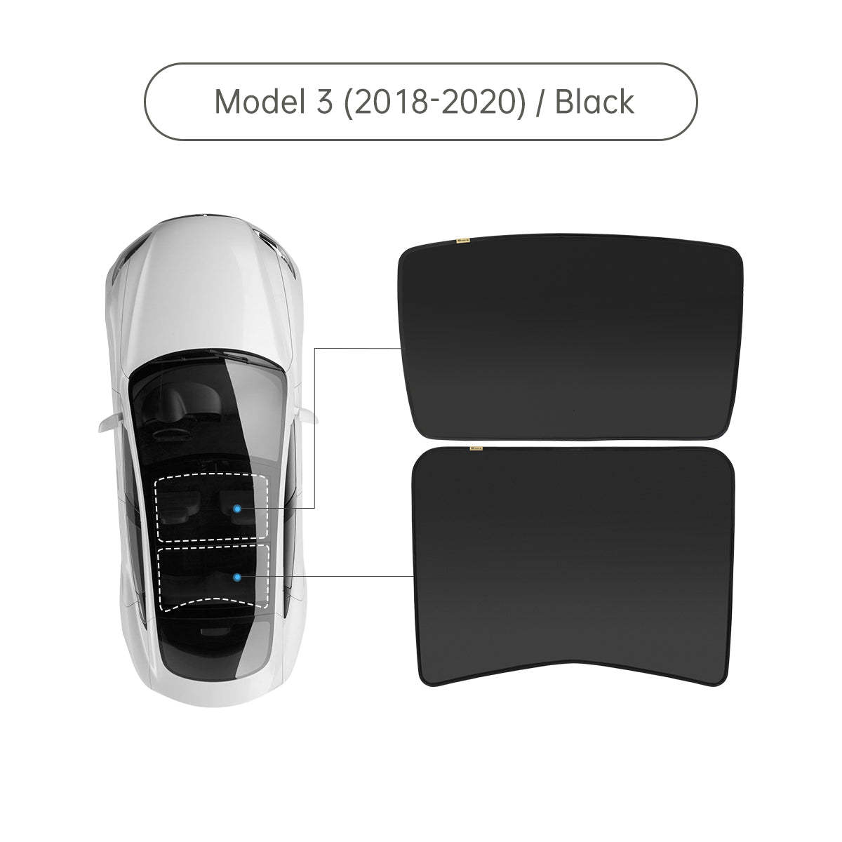 TaddonGlass Roof Sunshade for Tesla Model 3 & Model Y