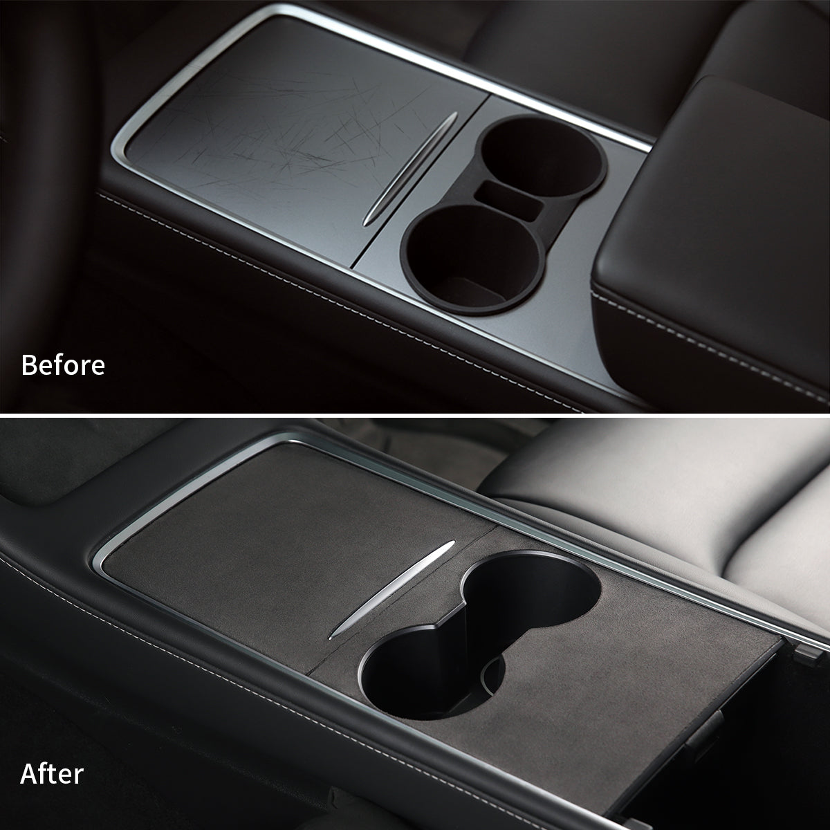 TaddonSuede Console Cover for Tesla Model Y (2021-2024) & Model 3 (2021-2023)