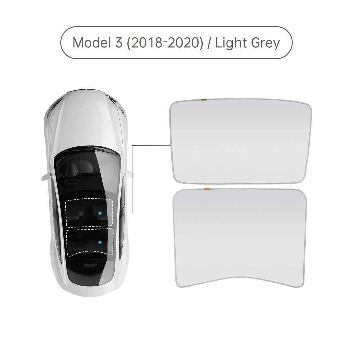 TaddonGlass Roof Sunshade for Tesla Model 3 & Model Y