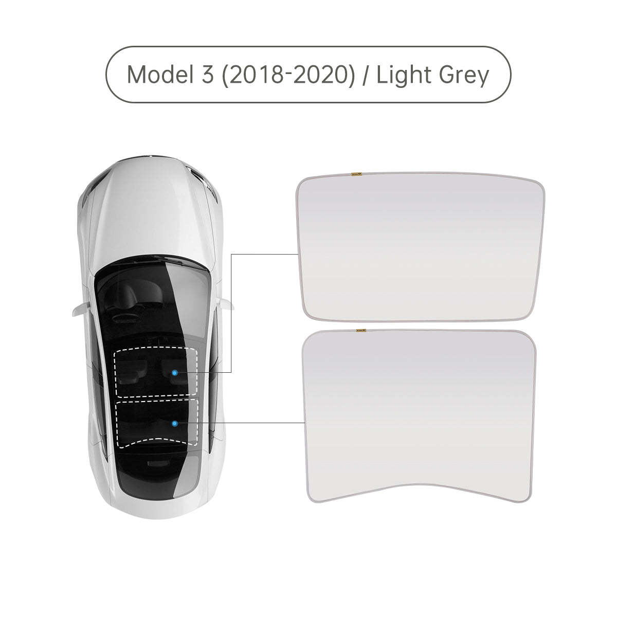 TaddonGlass Roof Sunshade for Tesla Model 3 & Model Y