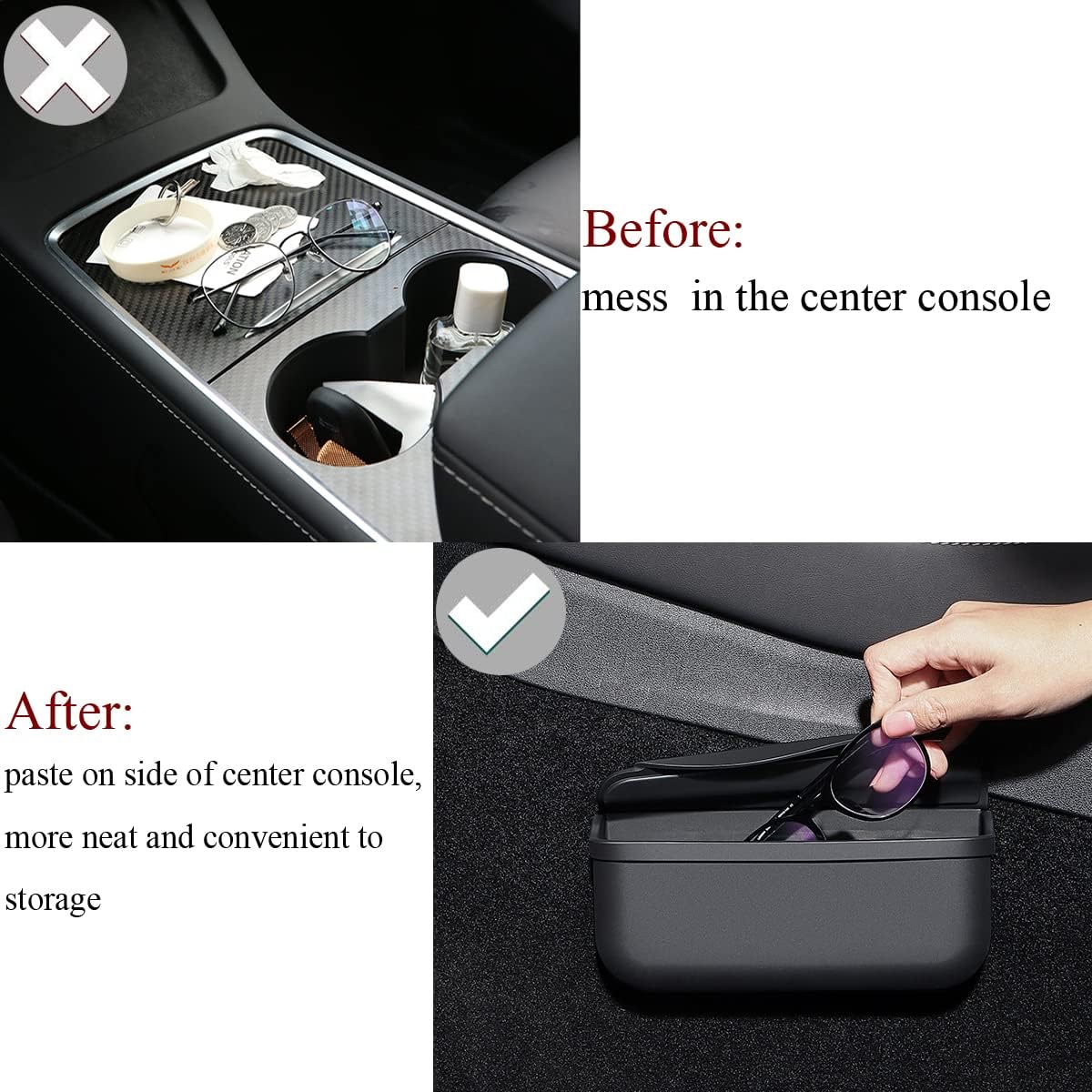 TaddonSunglasses Holder With Velcro Preapplied for Tesla Model 3 S Y X