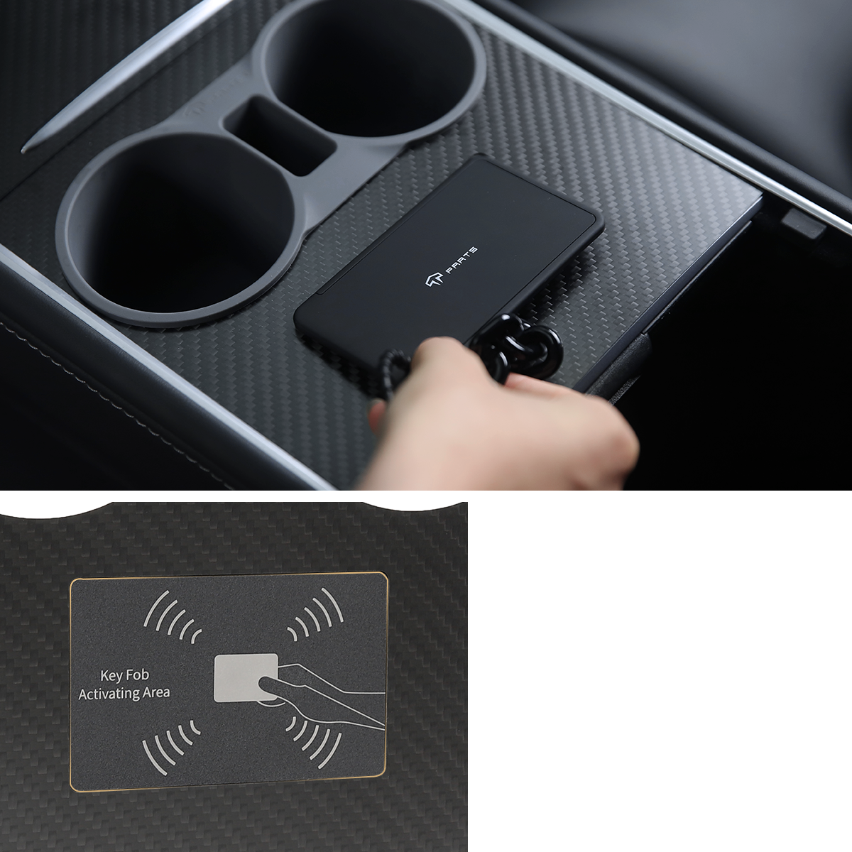 TaddonReal Carbon Fiber Console Cover for Model 3/Y