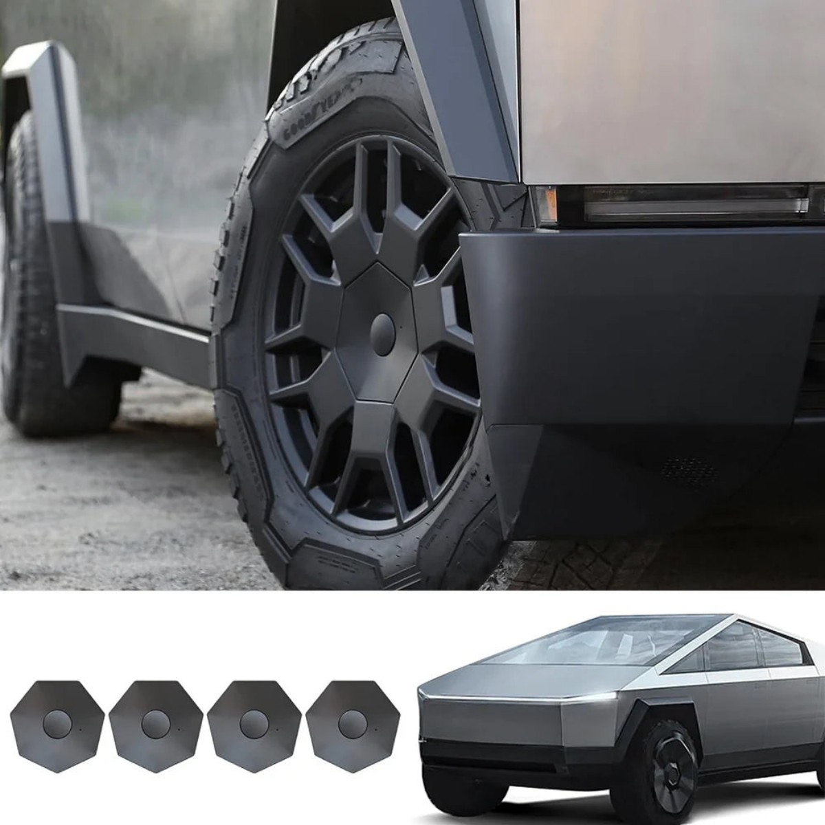 TaddonHeptagon  Wheel Hub Cover Center Caps for Tesla Cybertruck