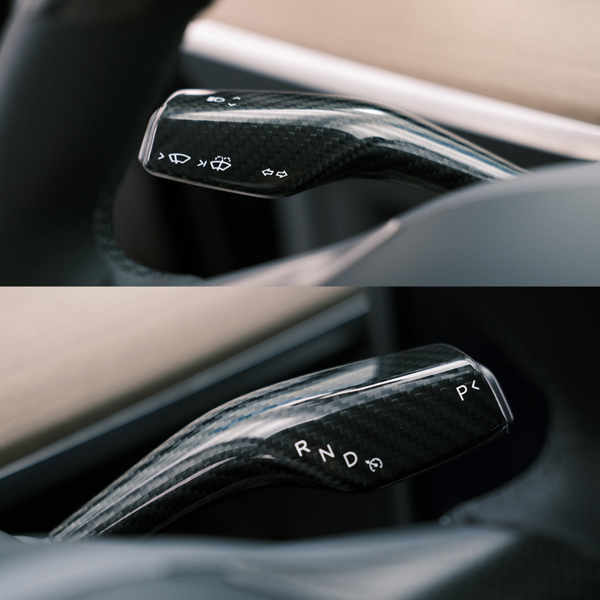 TaddonReal Carbon Fiber Stalk Cover for Tesla Model 3 & Y