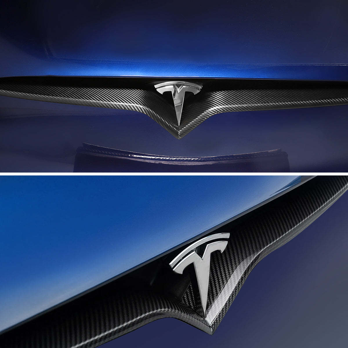 TaddonReal Carbon Fiber Front Center Grille Trim Strip for Tesla Model S/X 2018-2024